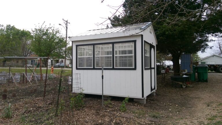 8x10 portable greenhouse white for sale in central texas by lone star structures
