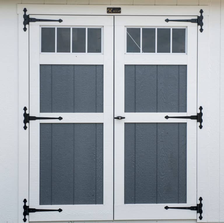 wooden shed doors with windows in texas